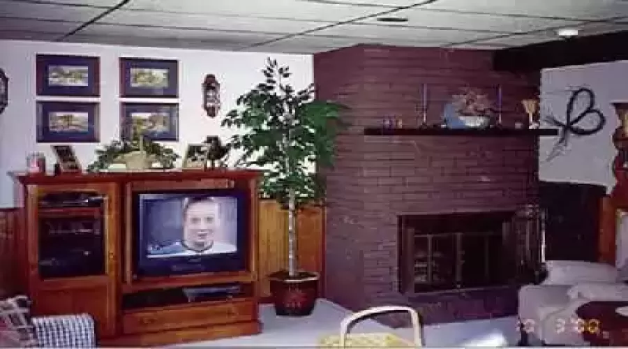 Sellers have recently installed berber carpet in the lower level familyroom - note the great brick fireplace with raised hearth and there's plenty of room for a large entertainment center, too!!