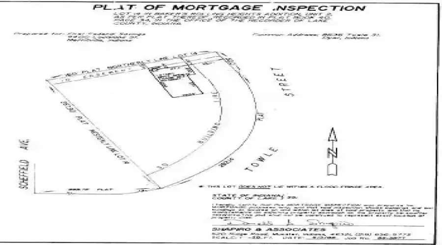 Dimensions  Above Tpwle 282.14  r/side of Street 50  North line 160  west line 257.90