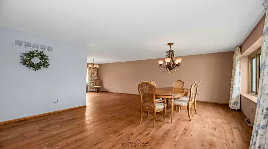 Hard wood floors - this room can be used as dining