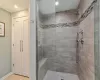 new shower and linen closet