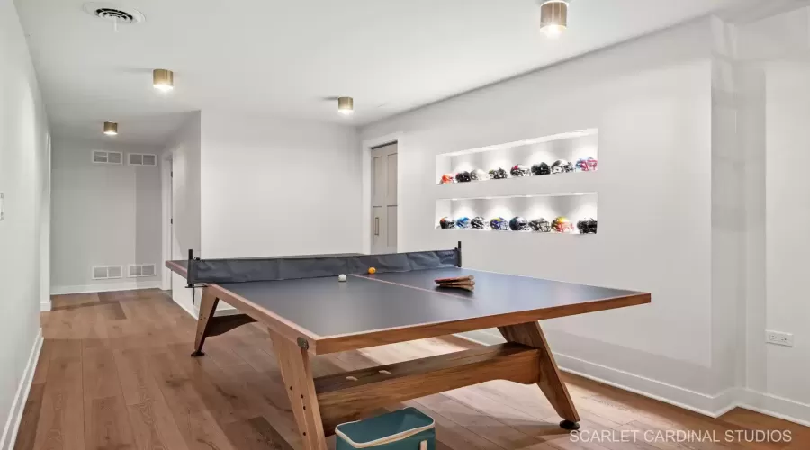 Kids Bathroom with double sink and skylight