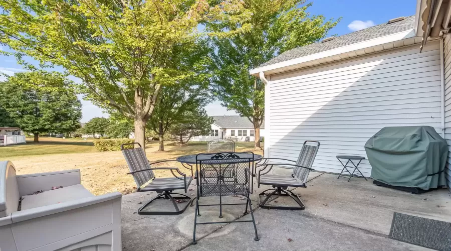 Cement Patio with retractable awning