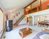 Living room & foyer showcase volume ceilings.