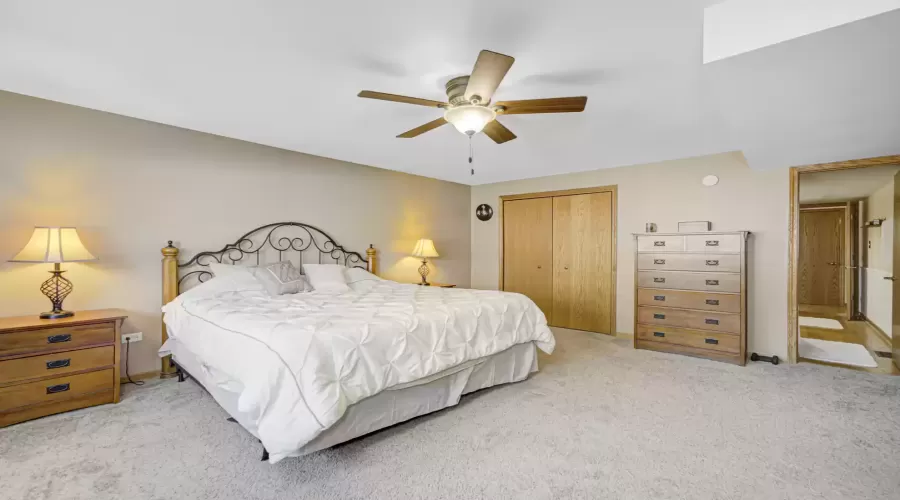 Large main floor bedroom with shared full bath