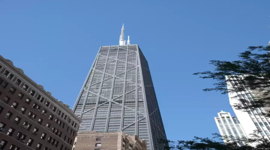 The 100 story John Hancock Center is one of Chicag